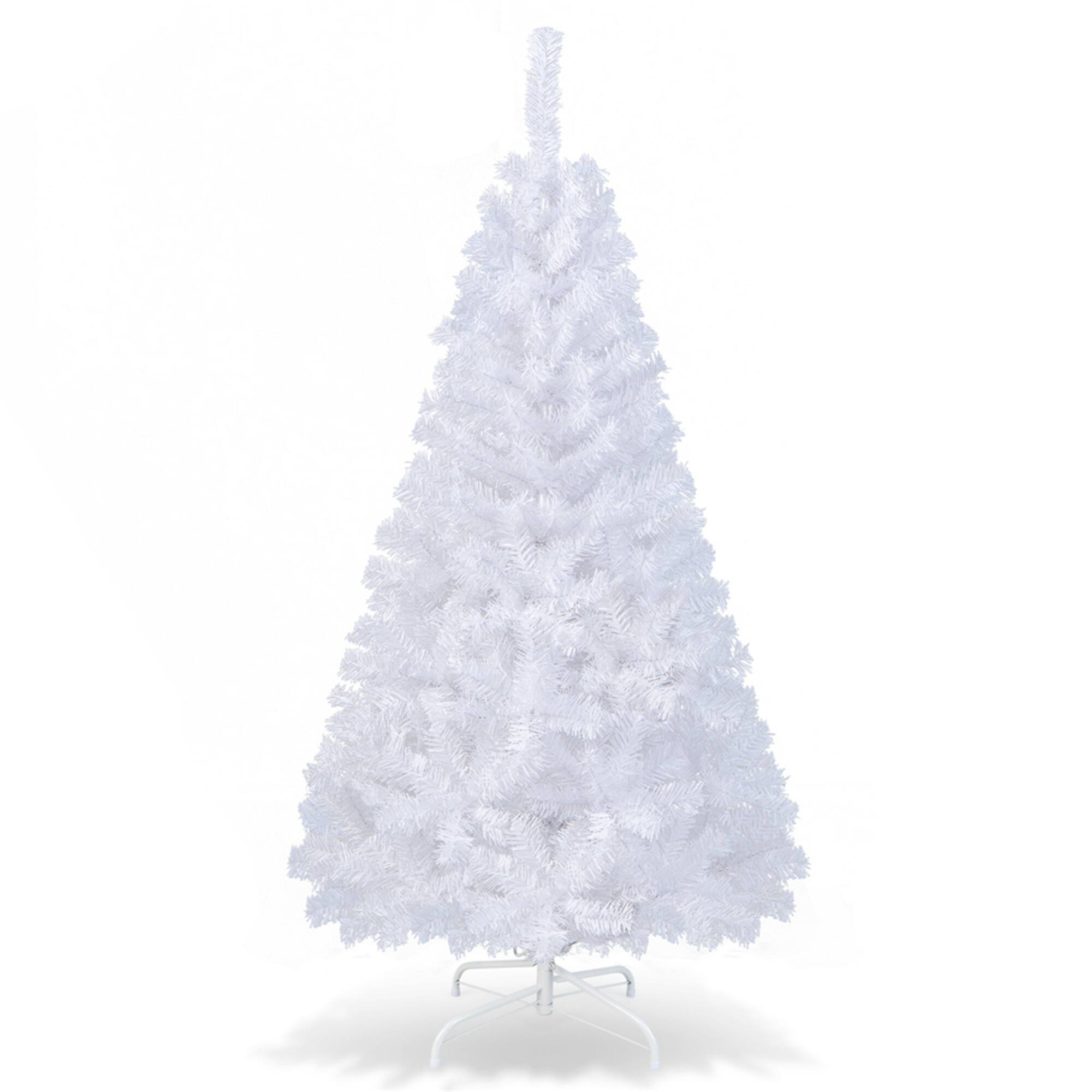 Costway 5ft. Unlit White Artificial Christmas Tree with Stand